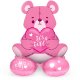 Globo Oso Rosa Con Base 61 cm