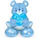 Globo Oso Azul Con Base 61 cm