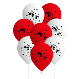 8 GLOBOS LATEX LADYBUG