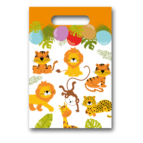 8 BOLSAS RECTANGULARES HAPPI JUNGLE