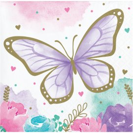 16 Servilletas Butterfly Shimmer 25 Cm