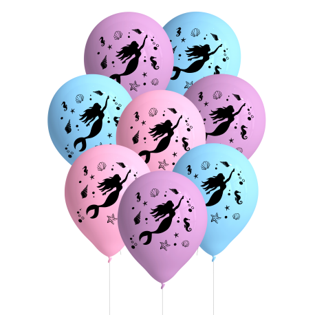 8 Globos Látex MERMAID SHINE