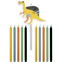 11 Velas Dinosaurios Rectas 10 cm