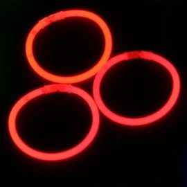 100 Pulseras Luminosas Unicolor Rojas