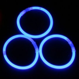 100 Pulseras Luminosas Unicolor Azules