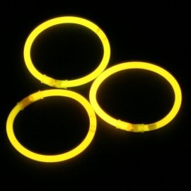 100 Pulseras Luminosas Unicolor Amarillas