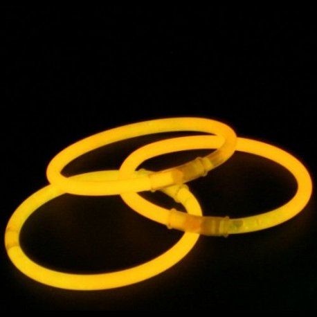 100 Pulseras Luminosas Unicolor Naranja