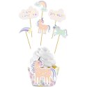 6 Toppers y 6 Capsulas Cupcake Unicornio