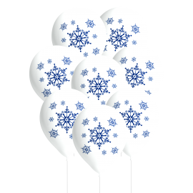 8 GLOBOS LATEX Snowflake Swirls