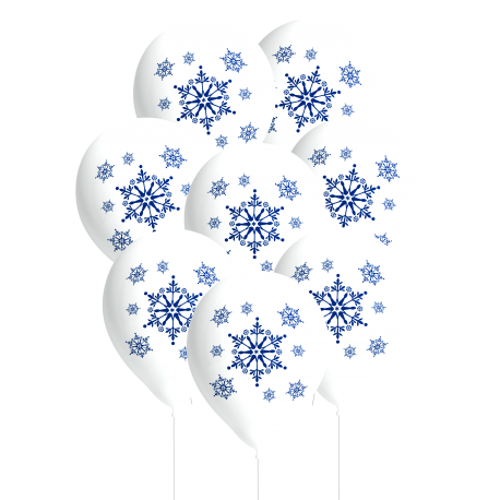 8 GLOBOS LATEX Snowflake Swirls