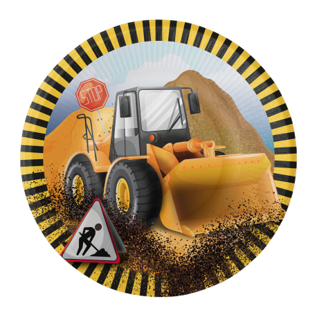 8 Platos 18 cm BIG DIG CONSTRUCCION