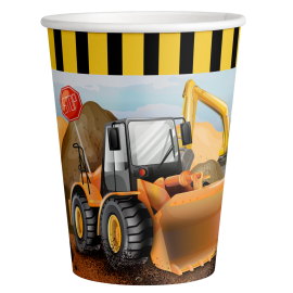 8 Vasos de Papel BIG DIG CONSTRUCCION 250 ml