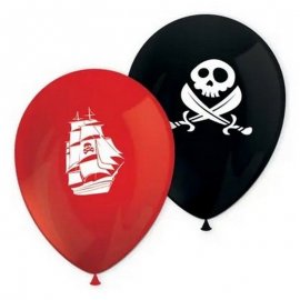 8 GLOBOS LATEX ISLAND PIRATES