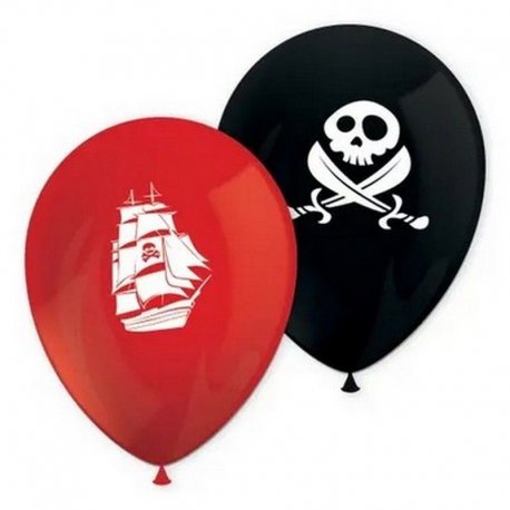 8 GLOBOS LATEX ISLAND PIRATES