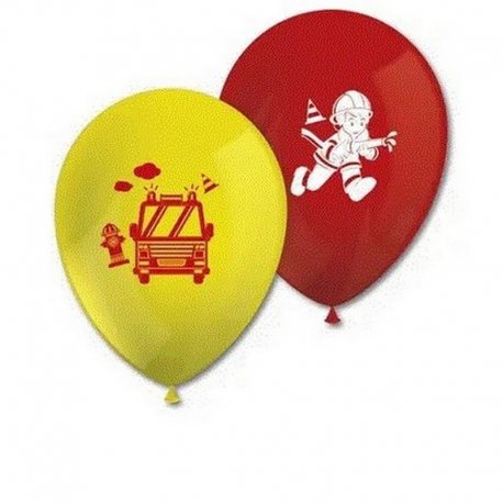 8 GLOBOS LATEX FIREFIGHTERS