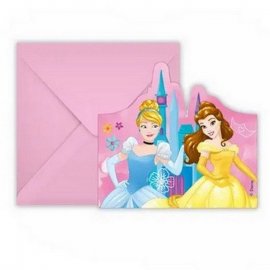 6 INVITACIONES PRINCESAS DISNEY