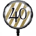 GLOBO FOIL 45 CM '40 BLACK & GOLD