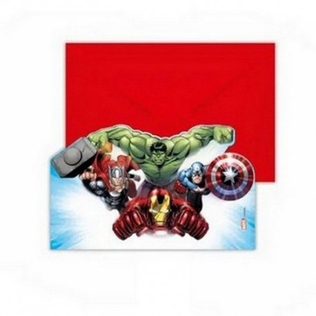 6 INVITACIONES AVENGERS