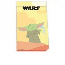 4 BOLSAS DE PAPEL MANDALORIAN STAR WARS