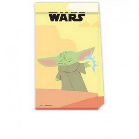 4 BOLSAS DE PAPEL MANDALORIAN STAR WARS