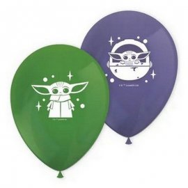 8 GLOBOS DE LATEX MANDALORIAN STAR WARS