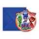 6 INVITACIONES PJ MASKS