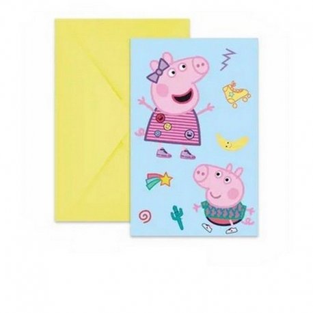 6 INVITACIONES PEPPA PIG