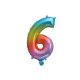 GLOBO NUMERO 6 DE 35 CM RAINBOW