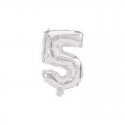 GLOBO NUMERO 5 DE 32 CM SILVER