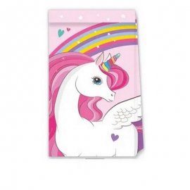 4 BOLSAS DE PAPEL Unicorn Rainbow Colors