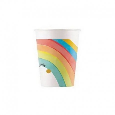 8 VASOS DE PAPEL Rainbow Party