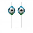4 PAJITAS DE PAPEL SOCCER FANS