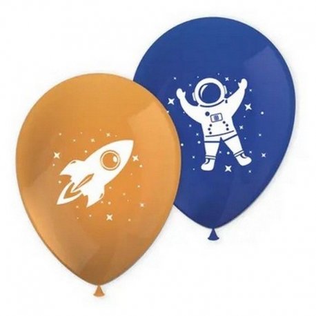 8 GLOBOS DE LATEX ROCKET SPACE