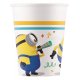 8 VASOS DE PAPEL MINIONS