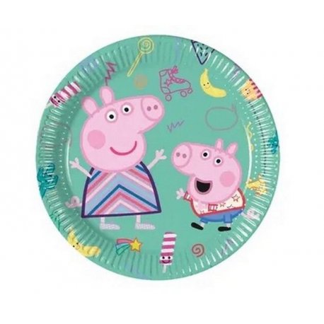 8 PLATOS 20 CM PEPPA PIG