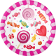8 Platos 23 cm Candy Bouquet