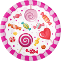 8 PLATOS 23 CM CANDY PARTY