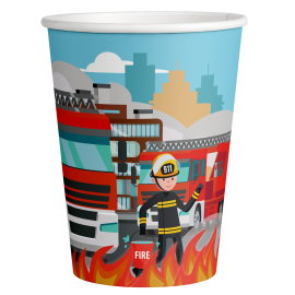 8 Vasos 0,266 L. Flaming Fire Truck