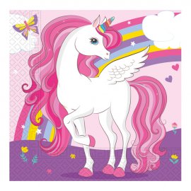 20 SERVILLETAS 33 CM Unicorn Rainbow Colors