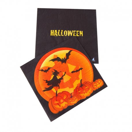 20 Servilletas Calabazas Halloween 33 cm