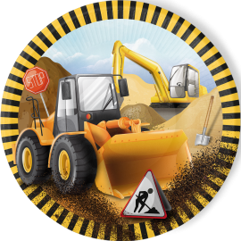 8 Platos 23 cm BIG DIG CONSTRUCCION