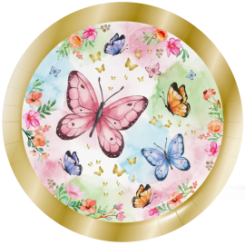 8 Platos Butterfly Shimmer 23 Cm