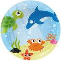8 Platos 23 cm OCEAN PARTY