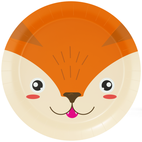 8 Platos 23 cm FOX ANIMAL FACES