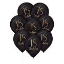 8 Globos Latex Elegant Negro 18 Años