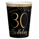 8 Vasos Elegant Negro 30 Años 250 ml
