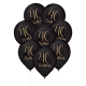 8 Globos Latex Elegant Negro 40 Años