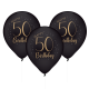 8 Globos Latex Elegant Negro 50 Años