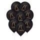 8 Globos Latex Elegant Negro 70 Años