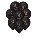 8 Globos Latex Elegant Negro 80 Años